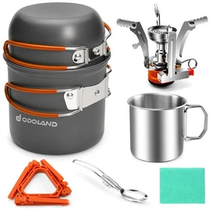 8pcs Camping Cookware Mess Kit, Camping Pot and Pan Set with Mini Backpacking... - Picture 1 of 7