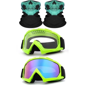 4PCS Motorcycle Set, 2 Dirt Bike Ski Goggles UV Protection Dustproof Windproo... - Bild 1 von 9