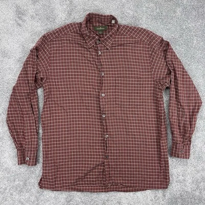 Camisa Ermengildo Zegna Para Hombre Grande Roja A Cuadros Abotonada Manga Larga Foto 1 de 4