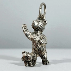 Figura colgante con dije de plata esterlina de colección GRIZZLY BEAR MADRE Y BEBÉ CACHORRO - Imagen 1 de 24