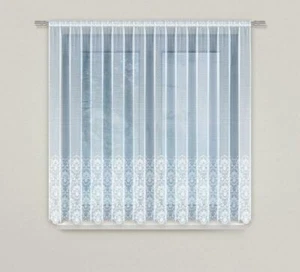 White jacquard curtain on the tunnel for self-shortening 160x300 cm (63"x118") - Picture 1 of 6