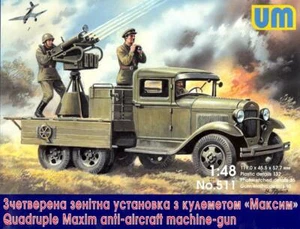 CAMION A GAZ SOVIÉTIQUE UM-MT Models 1/48 avec canons antiaériens quadruple maxim - Photo 1 sur 5