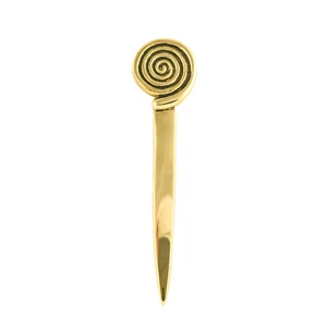 Letter Opener, Handmade of Solid Brass, Spiral Symbol of Growth & Evolution - Picture 1 of 3