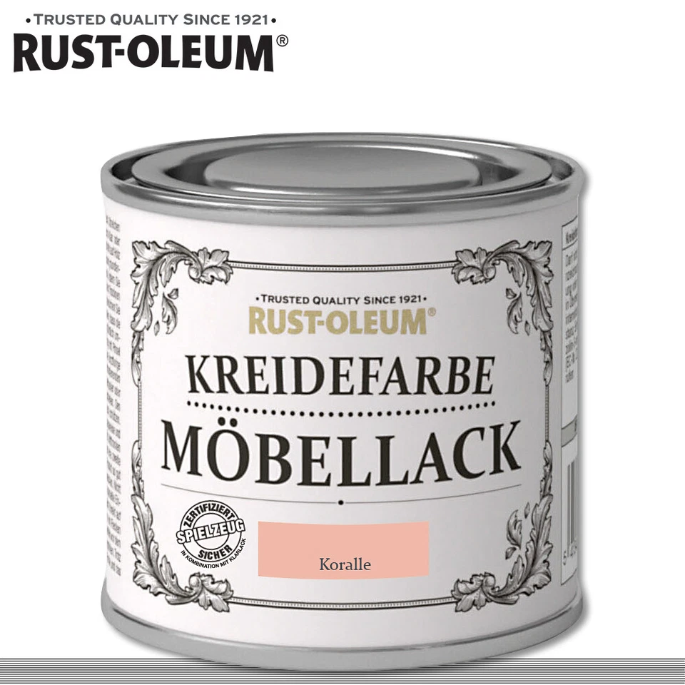 Rust-Oleum 125 ml Kreidefarbe Möbellack Koralle Shabby Chic Chalky Rustoleum - Bild 1 von 2