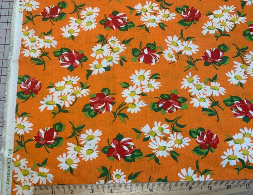 Cotton Fabric 30s40s Repro Roses Daisies Floral AMERICAN JANE Sandy Klop Moda FQ - Image 1 of 1