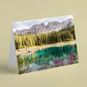Rocky mountains with forest and lake scenery birthday card suitable for friend - Picture 1 of 1