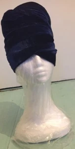 Navy Blue Head Wrap In Finishing Turban - Picture 1 of 3