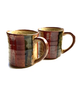 Nature Inspired Hand Painted Mugs- 12 oz ea-LOT of 2-Stoneware-Fast Shipping!!! - Picture 1 of 2