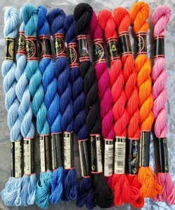 Threads for Needlepoint Hand Embroidery 12x DMC Perle #5 blue pink purple - Picture 1 of 1