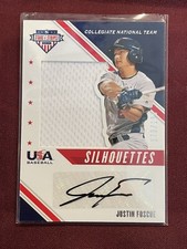 2020 USA Baseball Stars & Stripes Silhouettes Signatures /199 Justin Foscue Auto