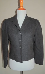 VINTAGE WOMENS EVAN PICONE JRS. CHARCOAL GRAY WOOL BLEND 4 BUTTON BLAZER  - Picture 1 of 8