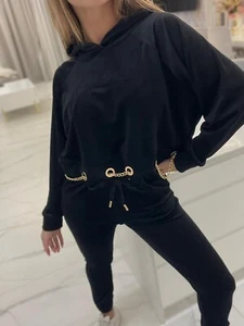 Neu🖤🖤 Damen Jogginganzug Agatha Fashion Modern Relax Velour S/M Schwarz - Bild 1 von 1