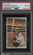 1971 Dell Today's Team Stamps Roberto Clemente Pittsburgh Pirates HOF PSA 8