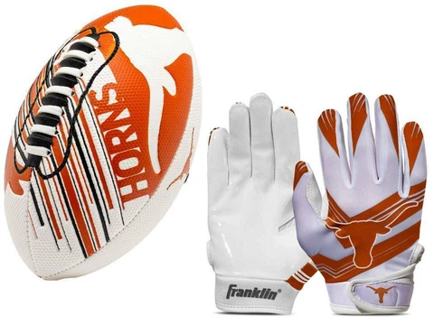 Texas Longhorns Kids NCAA Spacelace Air Tech Mini Football & Gloves Cover