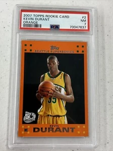 2007 TOPPS ROOKIE RCCARD KEVIN DURANT #2 ORANGE RC PSA 7 NM KD - Bild 1 von 3