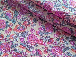 Traditional Indian 100% Cotton Hand Block Printed Dress Material Craft Fabric - Picture 1 of 5