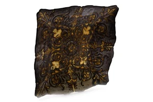 ARDA Glaswaren handbemalt verziert Teller grau gold 11,5" NEU - Bild 1 von 4