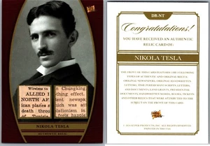 2024 PIECES OF THE PAST DUAL RELIC CARD - NIKOLA TESLA #DR-NT - Foto 1 di 1