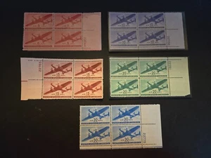 5 Blocks of 4 Air Mail United States of America Stamps - Picture 1 of 1