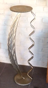 Vtg Post Modern Memphis Sottsass Style Stainless Steel Squiggle Sculpture Stand - Picture 1 of 11