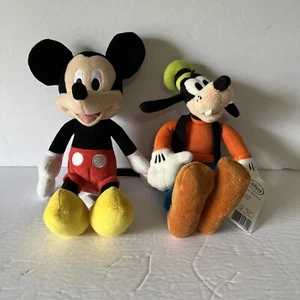 Disney Collection Goofy (with tags) and Mickey Mouse 10" Plush Stuffed Toy Lot  - Picture 1 of 11