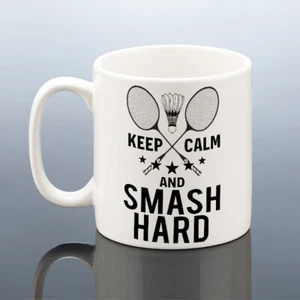 BADMINGTON TASSE Badminton Spieler Geschenk UK Geburtstagsgeschenk Männer Ihn Papa Weihnachten - Bild 1 von 2