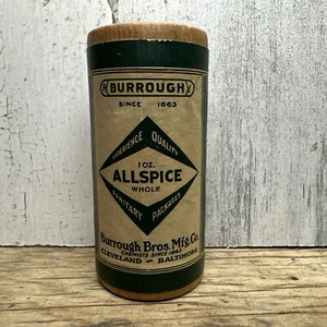 Vintage Burroughs Bros Spice Box Tin Allspice Cleveland Baltimore UNOPENED - Picture 1 of 9