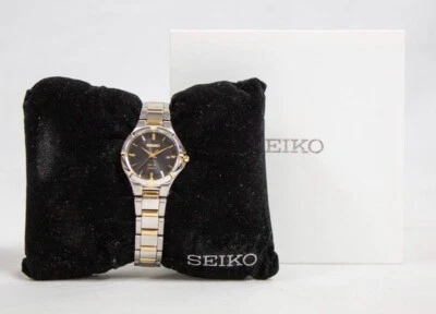 Seiko SUT316 "Discover More" Women's Silver & Gold Solar Watch - TT/Black Dial - Image 1 of 4