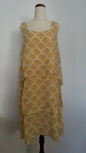 Blue Illusion Women’s Layered Sleeveless Leaf Print Dress Size L - Picture 1 of 6
