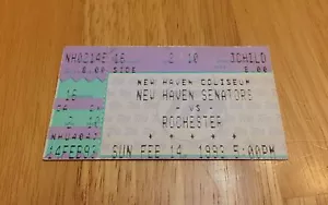 NEW HAVEN SENATORS VS ROCHESTER TICKET STUB FEB 14 1993 NEW HAVEN COLISEUM - Imagen 1 de 1