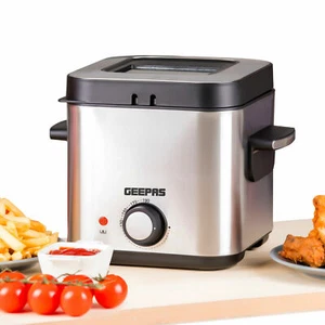 Geepas 1.5L Deep Fat Fryer Basket Oil Fried Chips Fry Food Compact Non-Stick - Picture 1 of 9