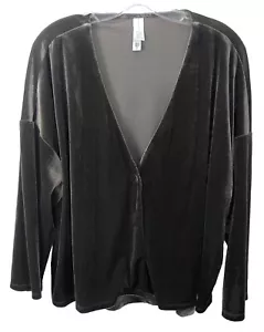 Marla Wynne Jacket Cardigan Velvet Velour Topper Taupe - MarlaWynne Women Size S - Picture 1 of 11