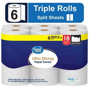 Ultra Strong 2-Ply Paper Towels Soft White 6 Triple Rolls for Home Kitchen NEW - Picture 1 of 7