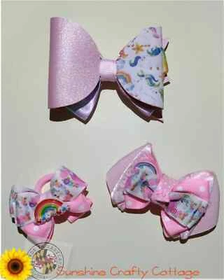 Juego de 3 moños de pelo Unicorns Over the Rainbow Foto 1 de 4