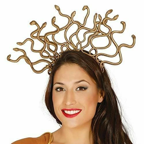 Medusa Greek Goddess Gold Snake Headdress Headband Fancy Dress Accessory