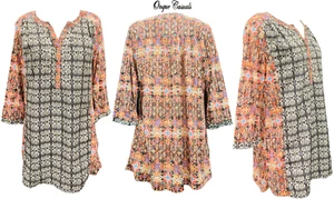 Onque Casuals Elements of Style Clothing Women's Dress Shirt Top 3/4 Sleeve Med - Picture 1 of 6