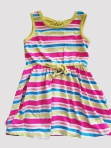 * WONDERKIDS Striped Bow Back Tank Dress Girls Size 12 months - Picture 1 of 4