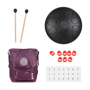 Wuyou 12inch Real Carbon Steel Tongue Drum, 8 note with carrying bag and mallet - Imagen 1 de 7