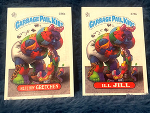Garbage Pail Kids Retchin Gretchen 376a ILL Jill 376b Trading Card Series 9