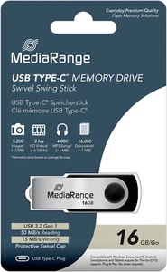 Mediarange USB Stick 16GB Speicherstick silber Typ C USB 3.2 Gen 1 - Bild 1 von 3