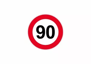 Sticker Signalling Plate Door Panel Limiting Speed 90 - Picture 1 of 1
