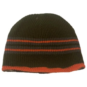Ben Berger Boys Reversible Green Knit Beanie Cammo Fleece Stocking Cap Hat - Picture 1 of 2