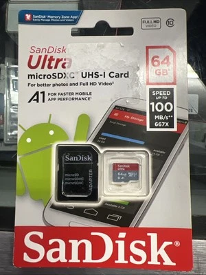 SanDisk Ultra 64GB microSDXC UHS-1 Memory Card with Adapter - Image 1 of 2