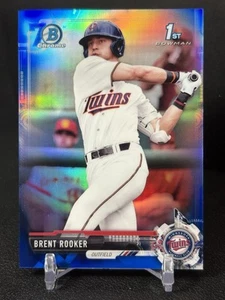 2017 Bowman Draft Chrome Brent Rooker 1st Blue Refractor 70th Anniversary /200 - Bild 1 von 3