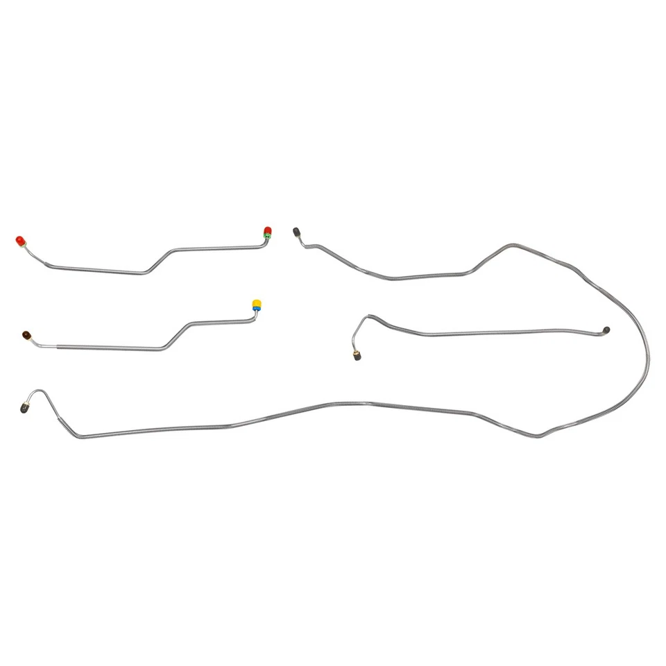 Kit de línea de freno de disco eléctrico delantero Chevrolet Corvette 1974-82 acero inoxidable 4 piezas Foto 1 de 4