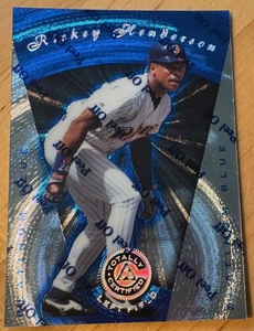 Rickey Henderson 1997 totalmente certificado azul platino/1999 SHARP SET BREAK #76 - Imagen 1 de 2