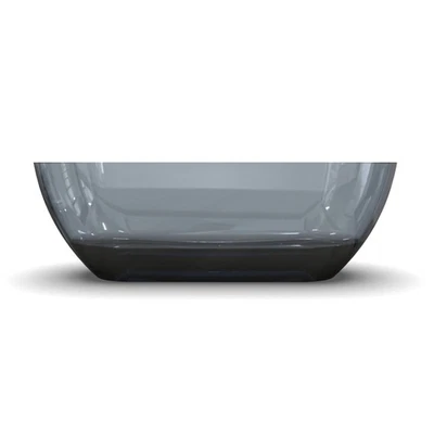 68.9" Resin Freestanding Bathtub Oval Soaking Tub Bathtub Translucent Grey Blue - Image 1 of 4