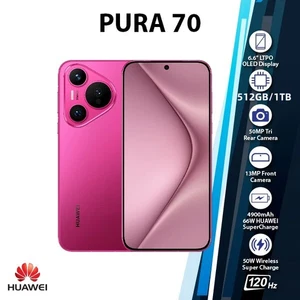 Huawei Pura 70 5G Dual SIM 512GB/1TB HarmonyOS 6.6" IP68 OLED Original Desbloqueado - Imagen 1 de 21