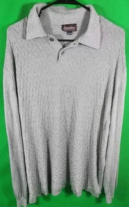 BARCELINO, Made In Italy- GRAY LONG SLEEVE PULLOVER POLO (SIZE-XXL) - Imagen 1 de 3