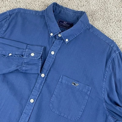 Vineyard Vines Shirt Men L Slim Fit Tucker Button Down Corduroy Silk Blend T551 - Image 1 of 4